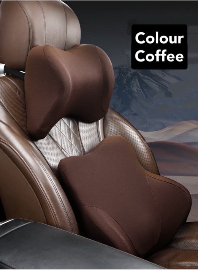Car Lumbar Support Pillow,Memory Foam Lumbar Support Pillow for Back Pain Relief,Ergonomic Design 3D Spine Back Support Pillow(1Pcs,Coffee)