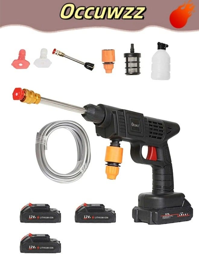 Cordless High Pressure Washer with Battery Charger 24V 300W High Power Portable Electric Cleaner Suitable for Car Washing Home Garden Floor Cleaning Outdoor