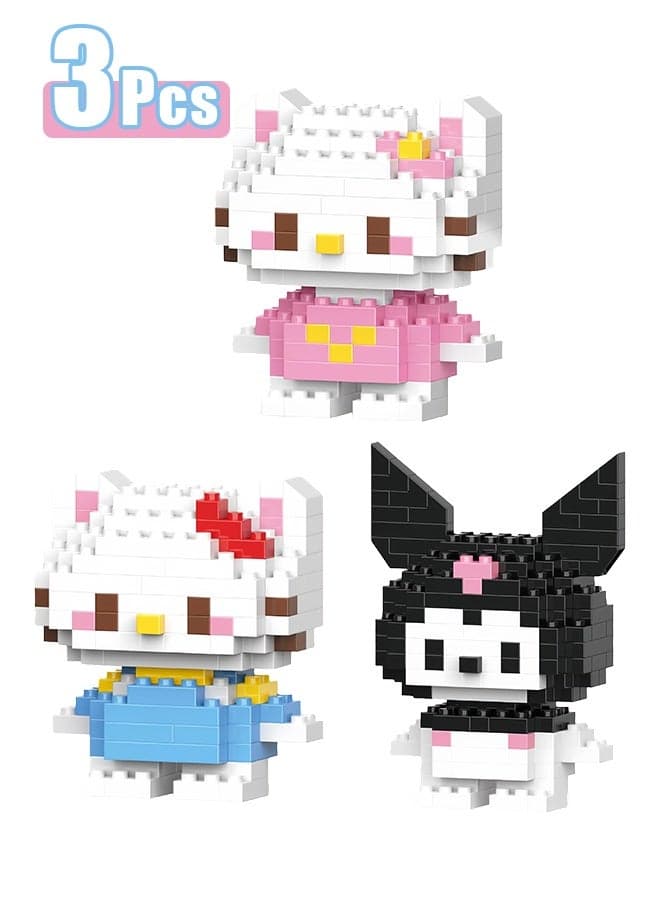 3 pcs Mini Building Blocks Anime Character Set , Ages +14, Toys Gifts for Kids and Adults