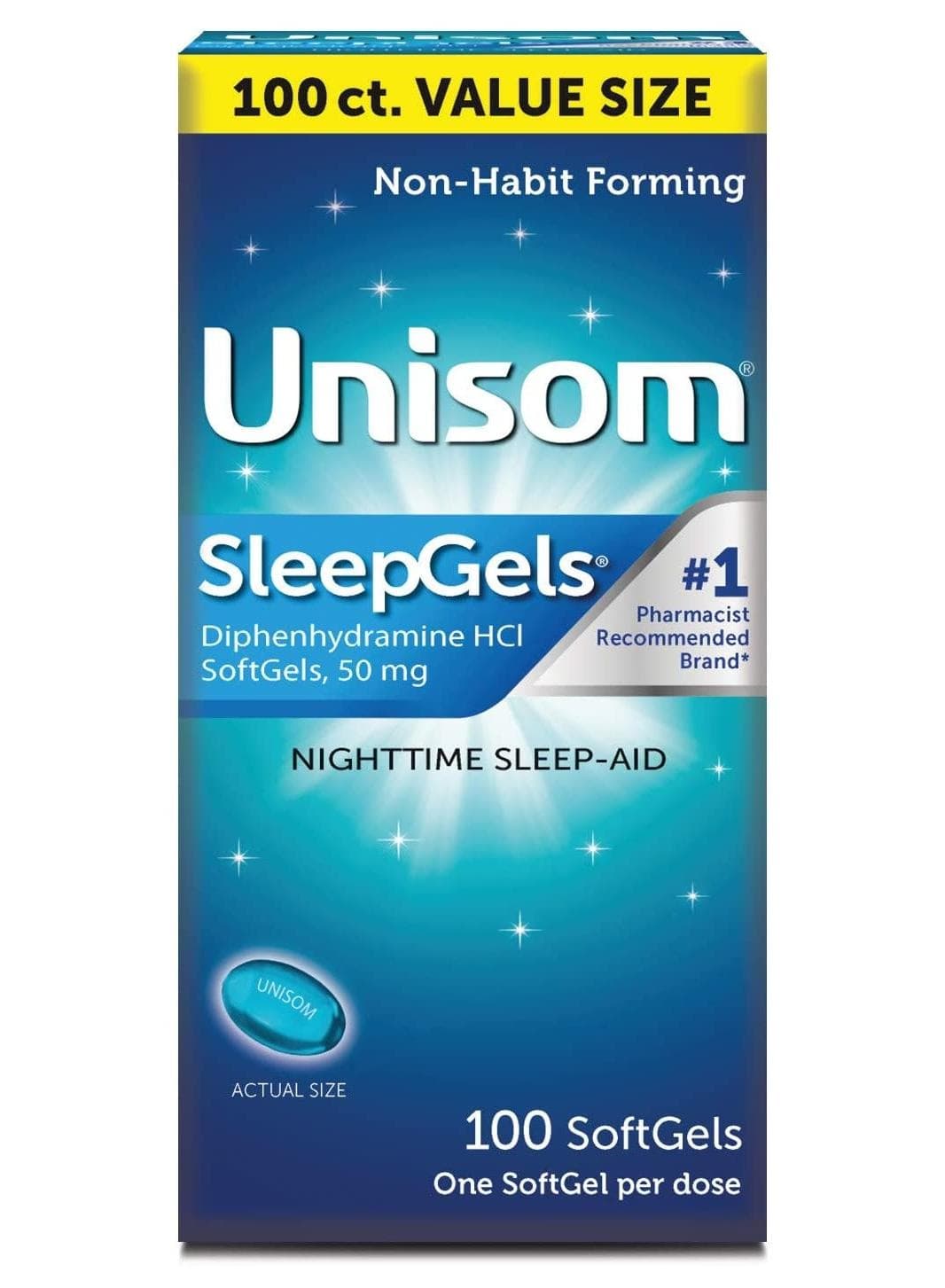 Nighttime Sleep-Aid Diphenhydramine HCI 100 Softgels