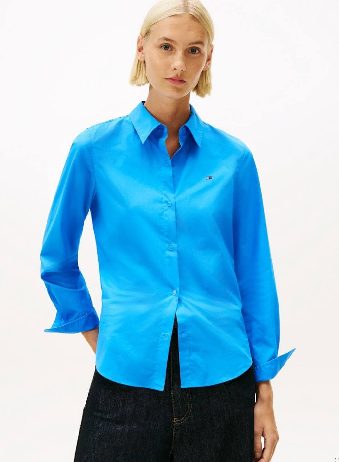Regular Fit Flag Embroidery Poplin Shirt