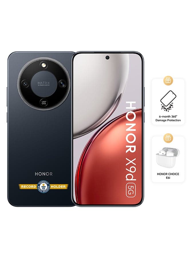 X9d Dual SIM 5G 12GB RAM 256GB Midnight Black With Free Choice E6i Earbuds and 6 Month Damage Insurance - Middle East Version