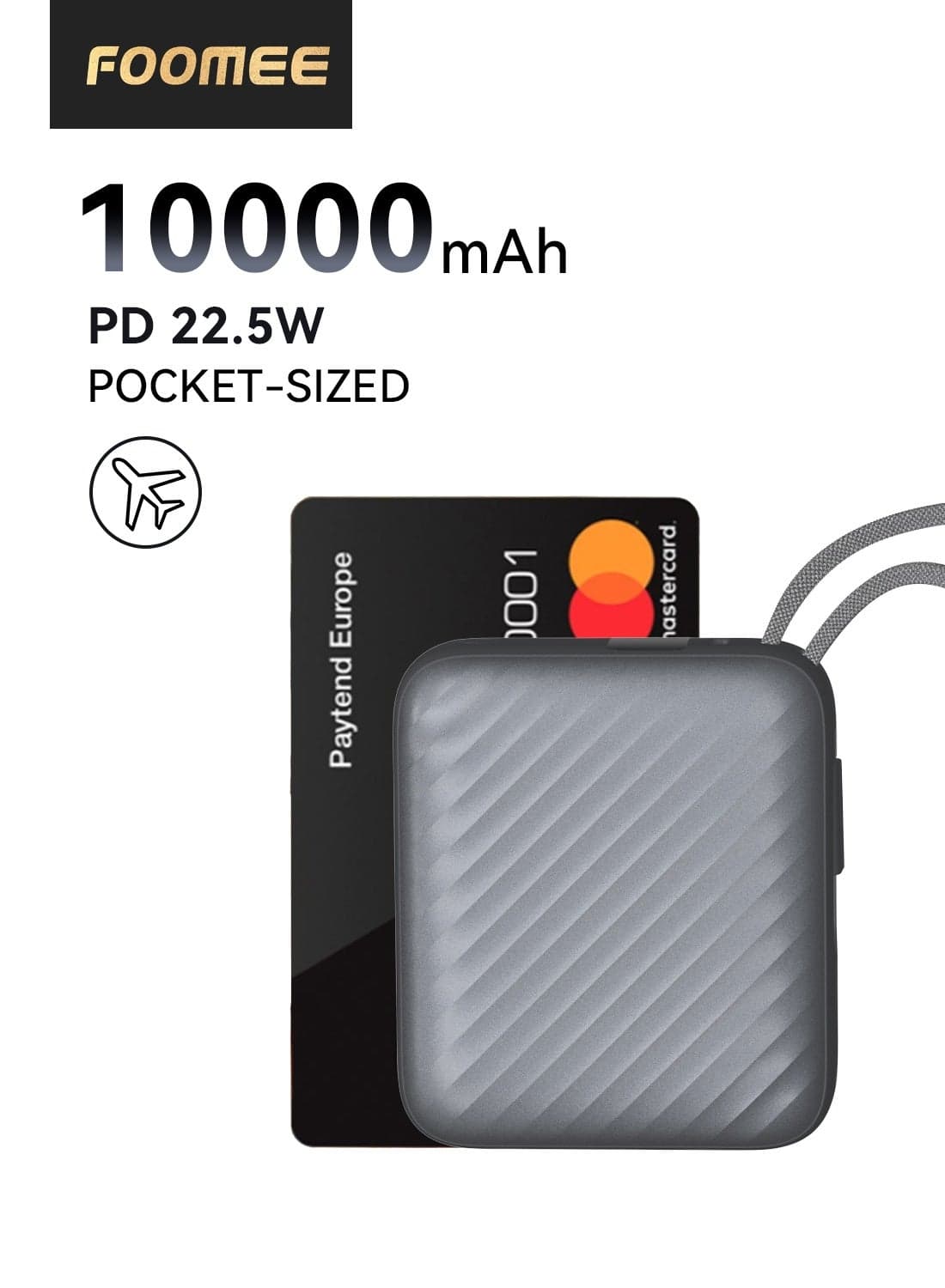 10,000mAh Portable Power Bank, 22.5w Fast Charging, Built-In Usb-C and Lightning Integrated Cable,One Usb-C Port, Smart Digital Display,3 In 1 Portable Power Bank for Iphone 17promax/16pro/16/15/14 Series, Samsung, Xiaomi, Huawei