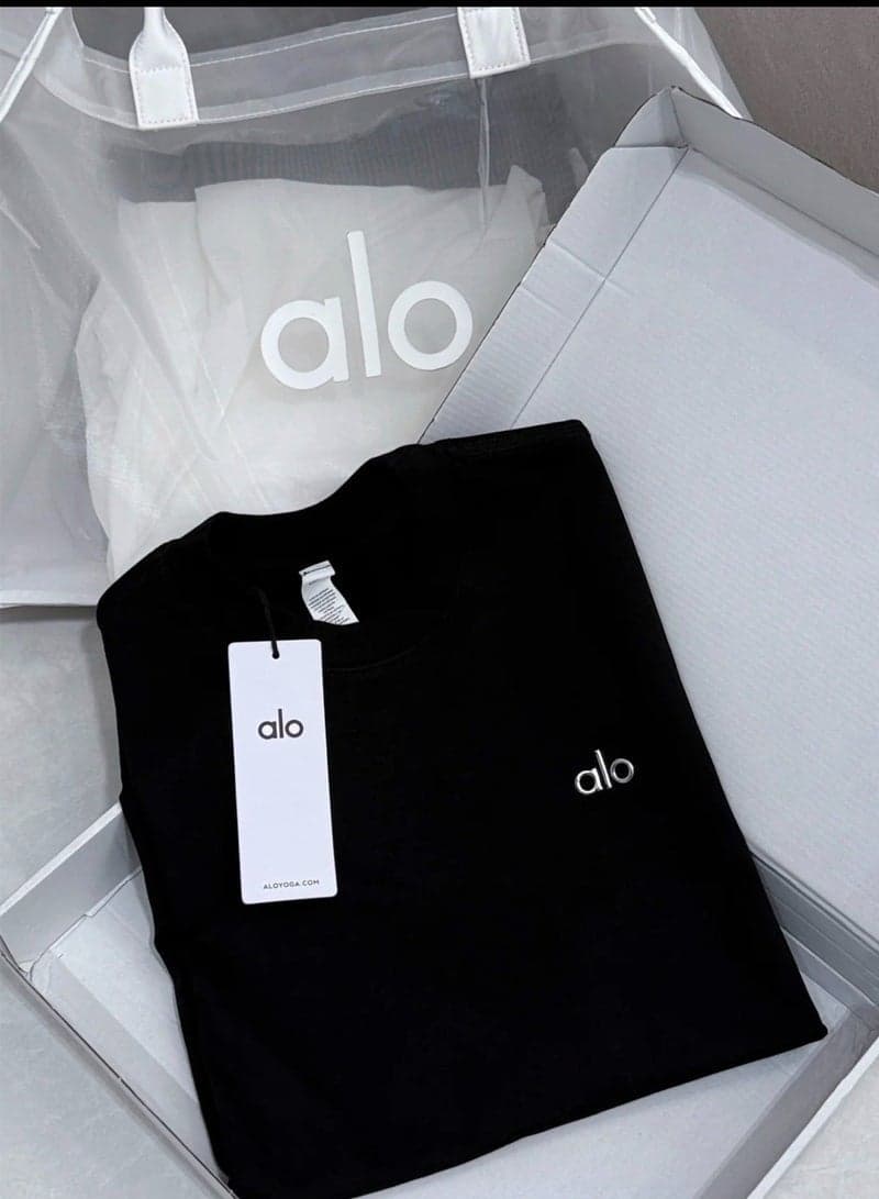 Alo loose-fitting T-shirt for both men and women, summer short-sleeved