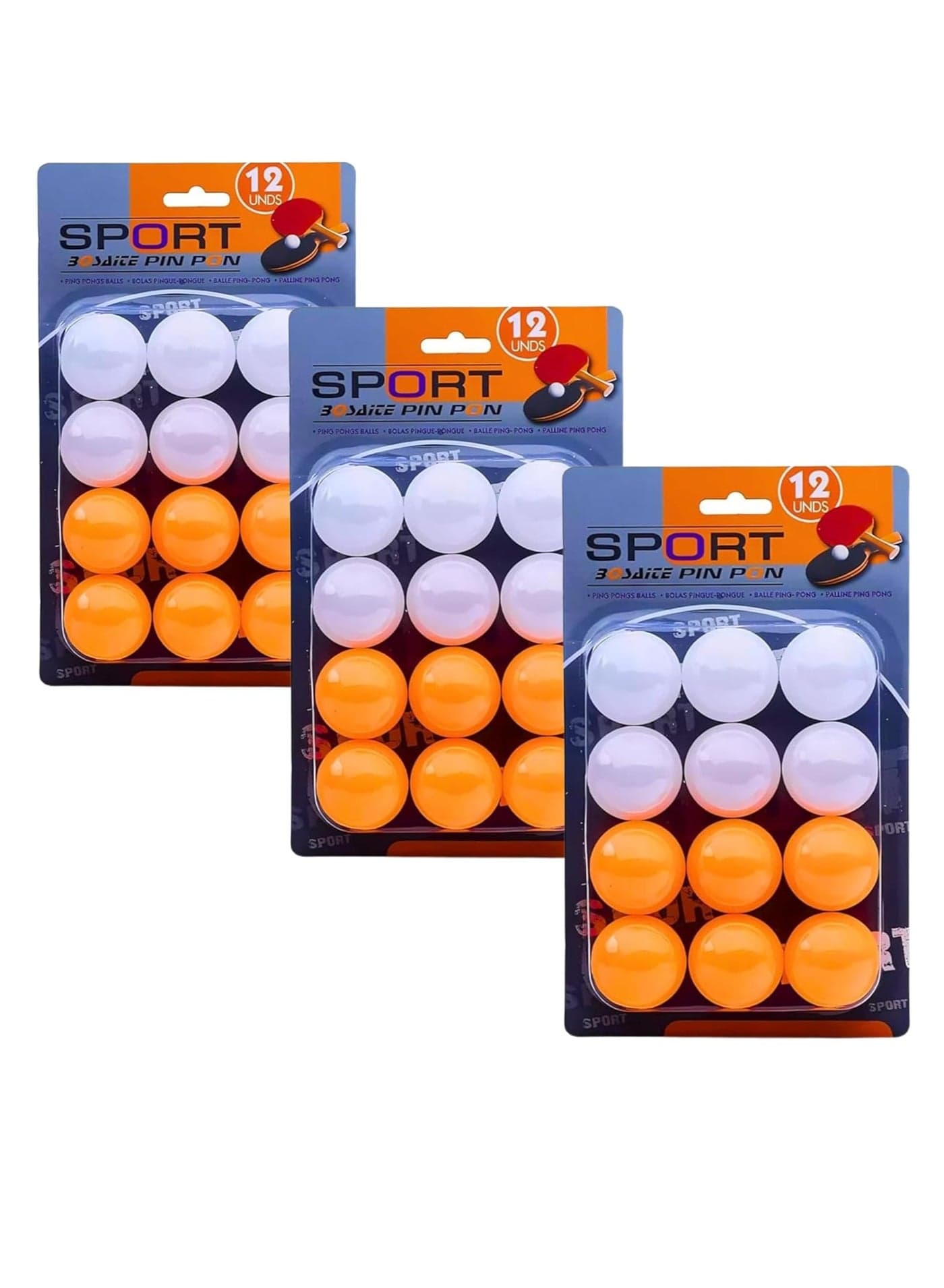 36pcs Ping Pong Balls | Table Tennis Training Balls | ABS High-Performance Durable Balls | Indoor & Outdoor Use | 40mm Size | Orange & White | Ideal for Practice, Games, DIY & Teaching