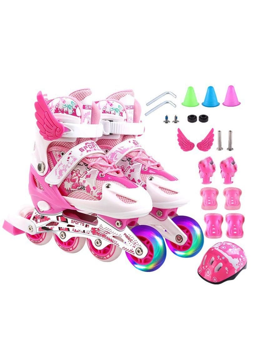 Adjustable Size Roller Skates, Inline Roller Skates for Kids, Light Up Single Row Skate Shoe, Adjustable Size Roller Skates, Inline Roller Skates for Kids, Light Up Single Row Skate Shoe