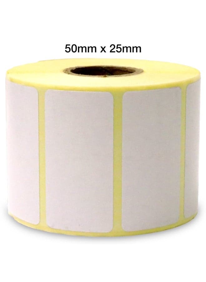 Thermal Barcode Label Roll 50x25mm – 1000 PCS Direct Thermal Barcode Stickers for Retail, Shipping, Books & Inventory | Small Barcode Label Roll for Printers, POS & Warehouses