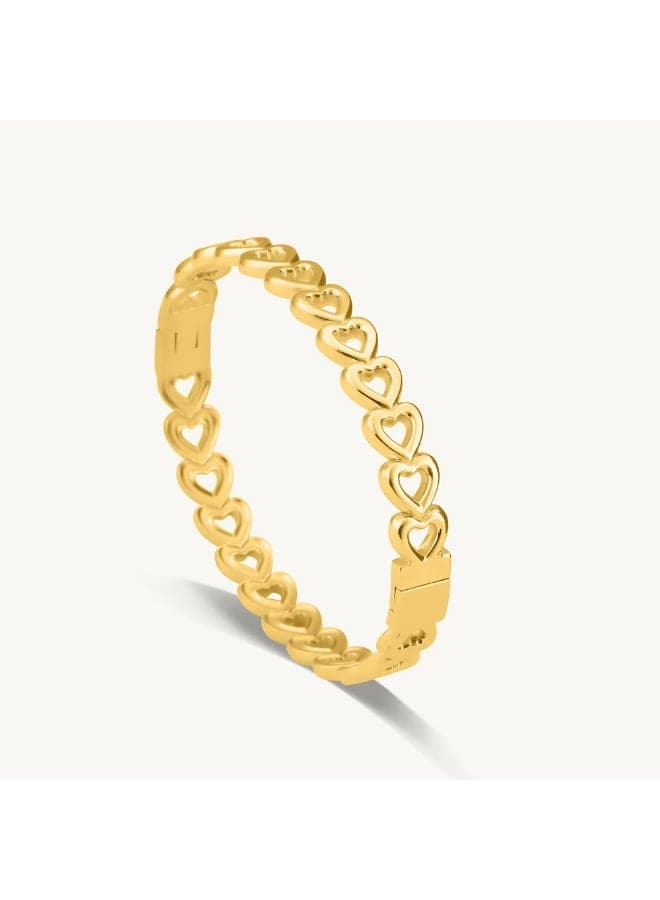 PALMONAS 18k Gold Tone Plated Gold Heart Bangle Bracelet
for Women