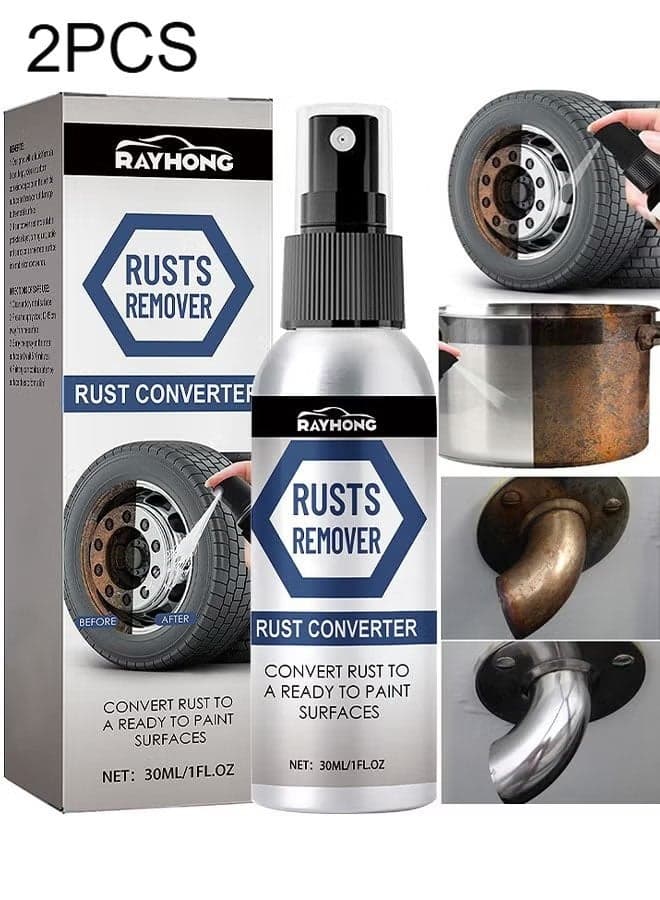 2PCSMultifunctional Rusts Remover Spray For Metal And Cars, Effective Anti Rust Conversion Agent, Fast Acting Rust Converter For Iron And Steel, Anti Rust Inhibitor Derusting Spray, 30ML