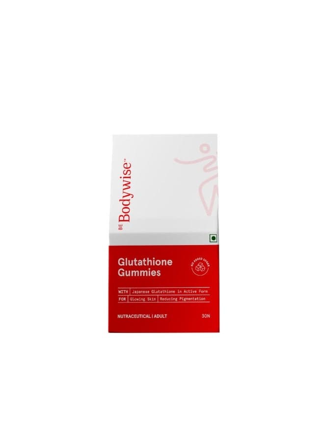 Be Bodywise Glutathione Gummies for Clear Radiant Skin | Reduces Pigmentation, Enhances Radiance, Protects Against Pollution & UV Damage | L Glutathione Gummies 250 Mg With Vitamin C | Antioxidant, Skin Glow Supplement for Clear Skin | Pack of 30