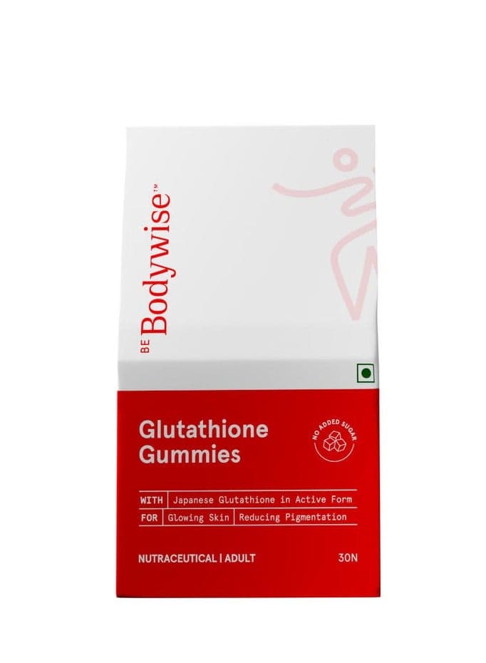 Be Bodywise Glutathione Gummies for Clear and Radiant Skin | Reduces Pigmentation, Enhances Radiance, Protects Against Pollution & UV Damage | L Glutathione Gummies 250 Mg With Vitamin C | Antioxidant, Skin Glow Supplement for Clear Skin | Pack of 30