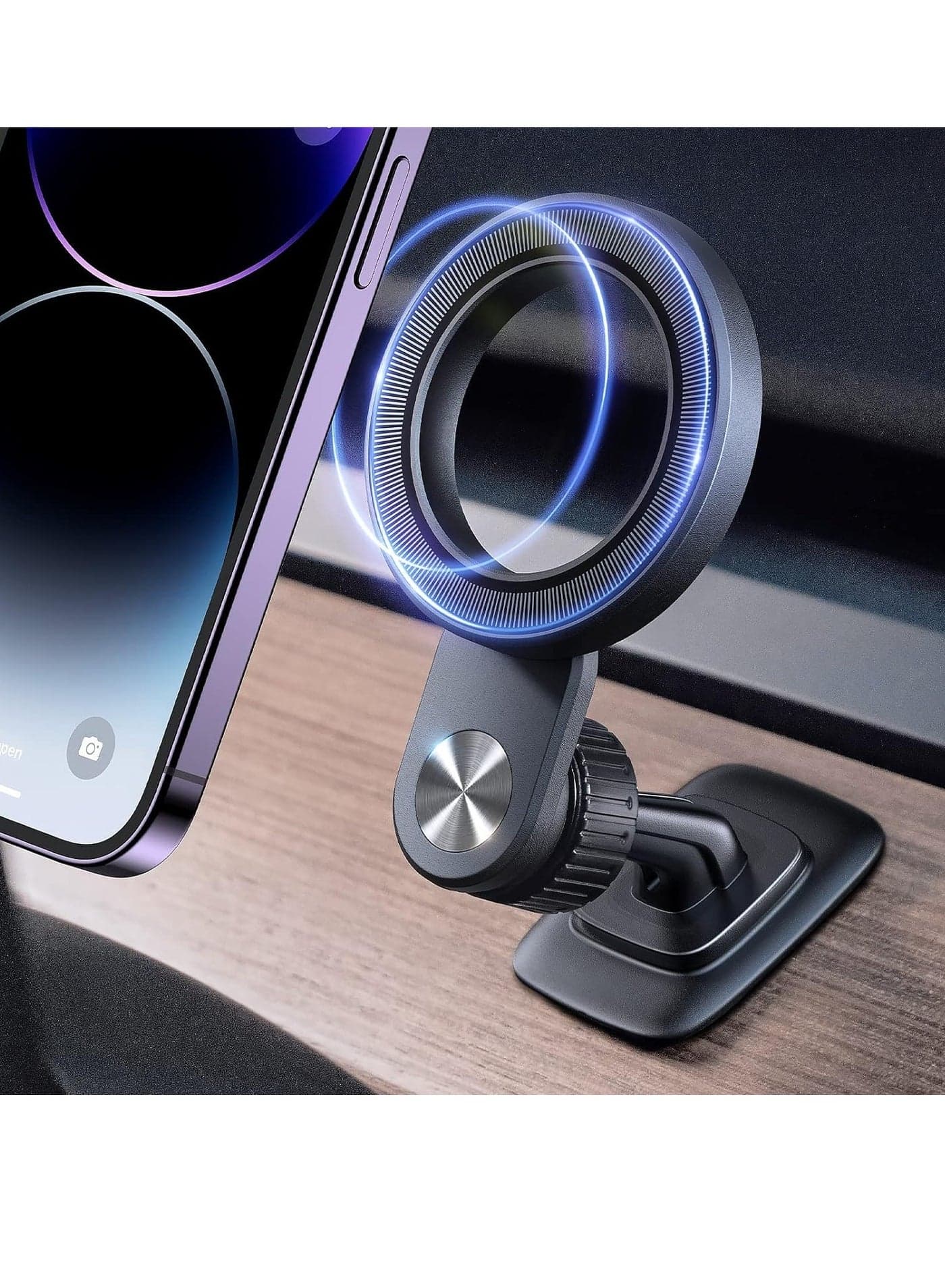 Universal Car Mount Magnetic Phone Holder for Car Dash Mount Phone Holder Fit Curved Surface Flexible Rotation Compatible with iPhone 14 13 12 Pro Max Plus Mini MagSafe Case