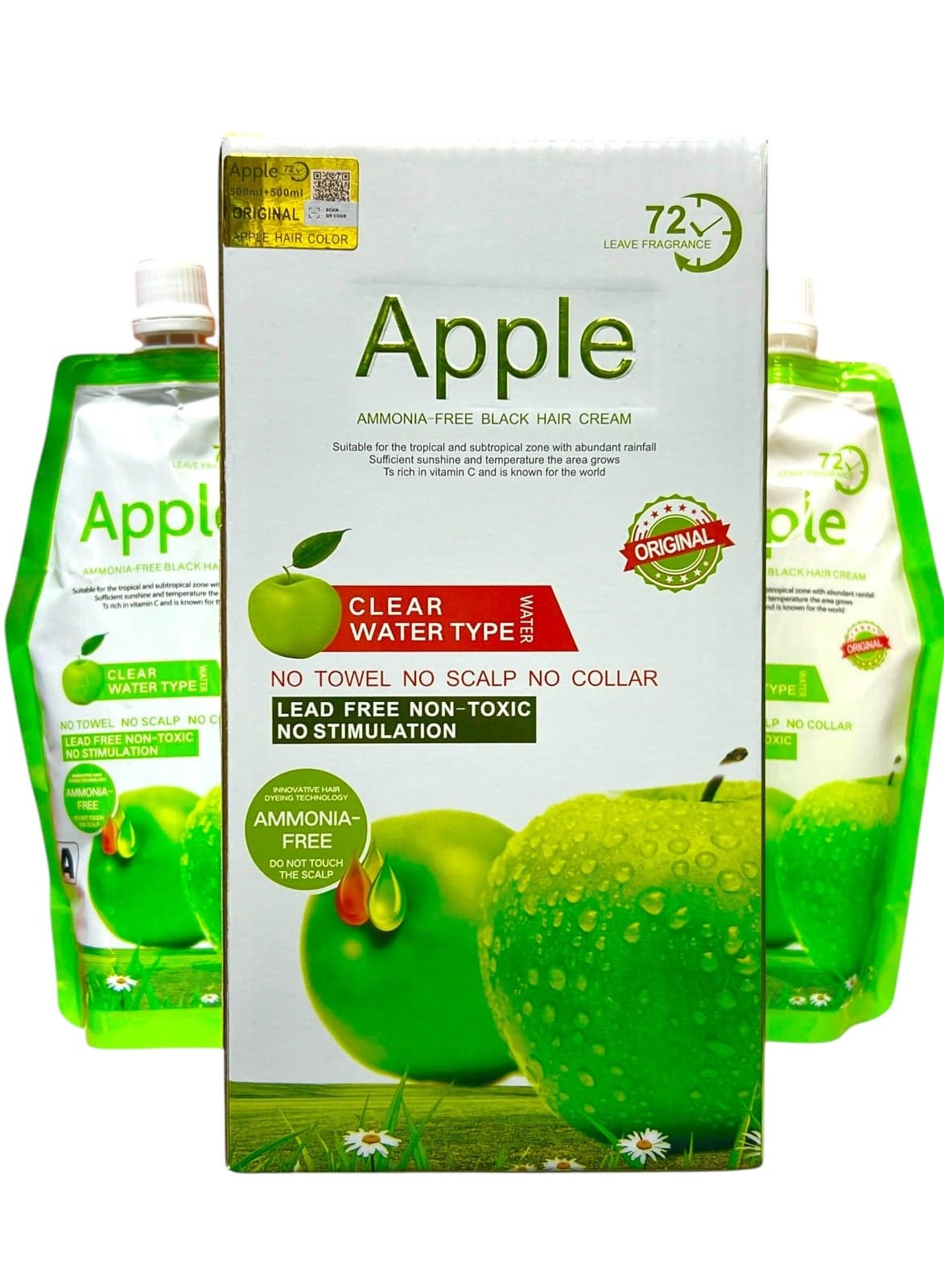 Apple Ammonia Free Black Hair Color Cream 1000ml