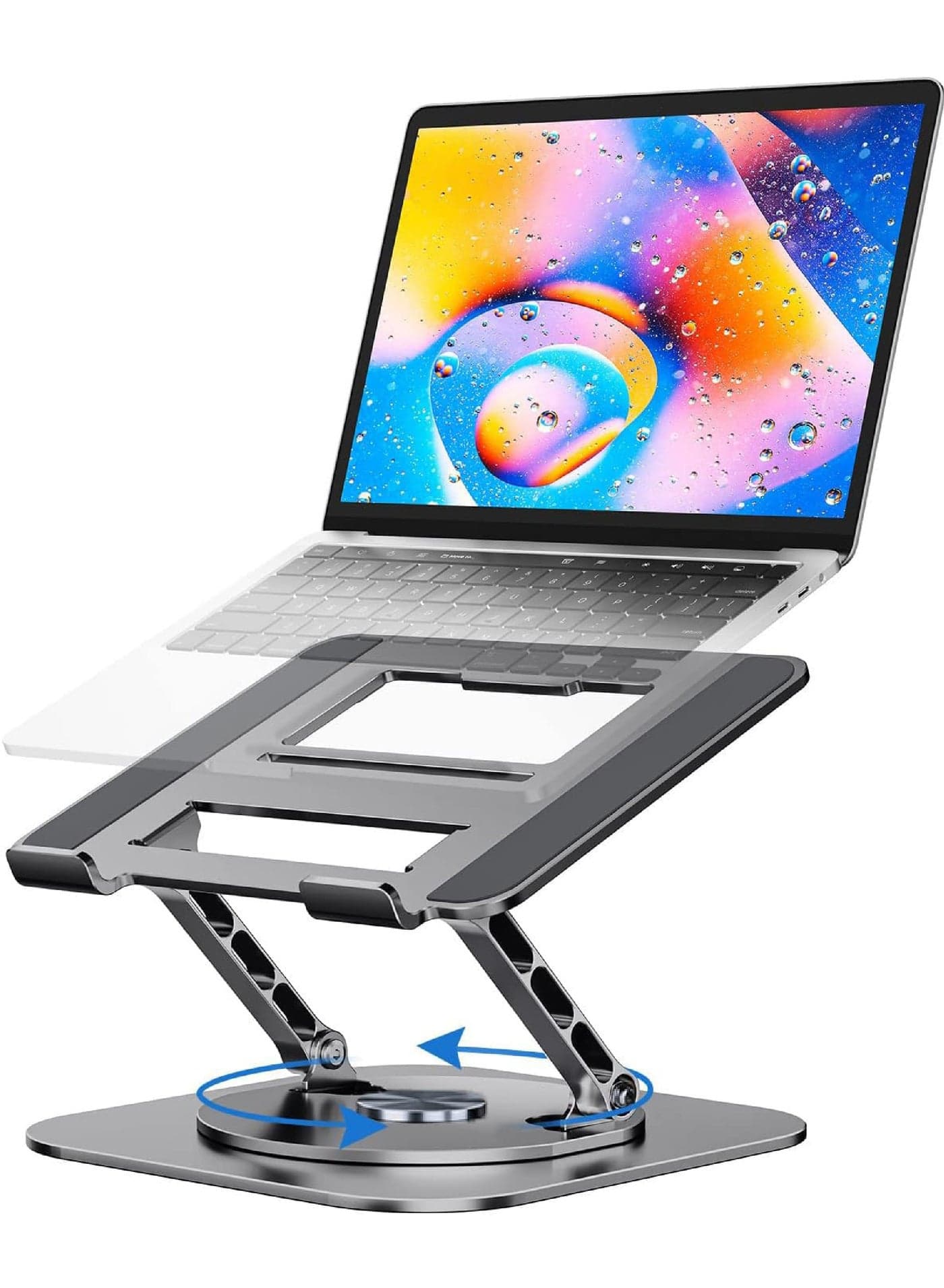 Laptop Stand Adjustable Computer Stand Ergonomic Laptop Riser with 360° Rotating Base Notebook Stand Compatible with All 10-17” Laptops