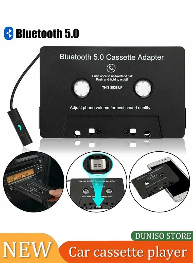 BT Car Tape Adapter,Bluetooth 5.0 Car Audio Stereo Cassette with USB cable,Wireless Cassette Auxiliary Adapter for Vehicle,Suitable for Home or Car Use