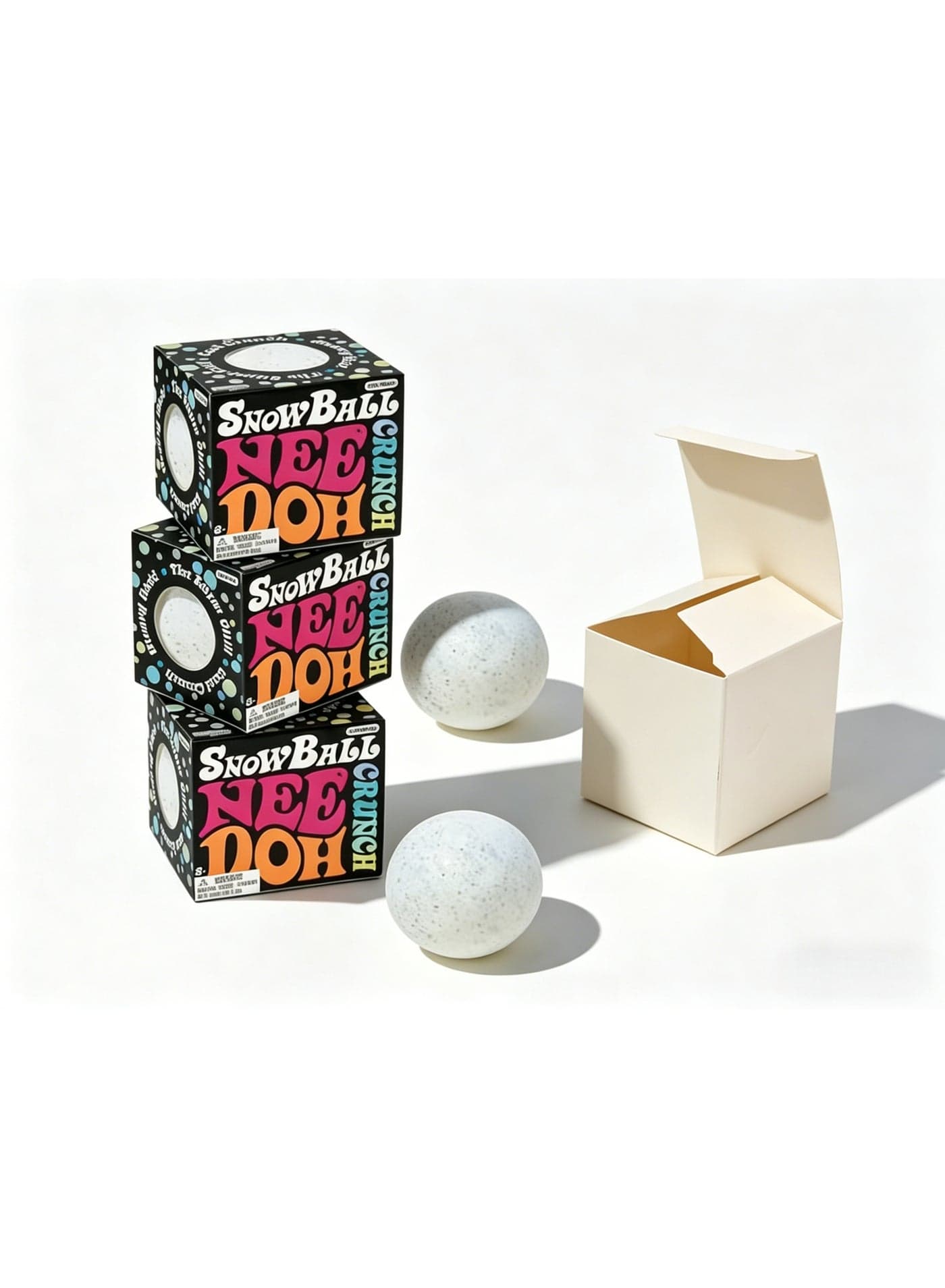 3-Pack SnowBall Nee Doh - Stress-Relieving Squeezable Ball, a Sensory De-stressing Toy for Children and Adults