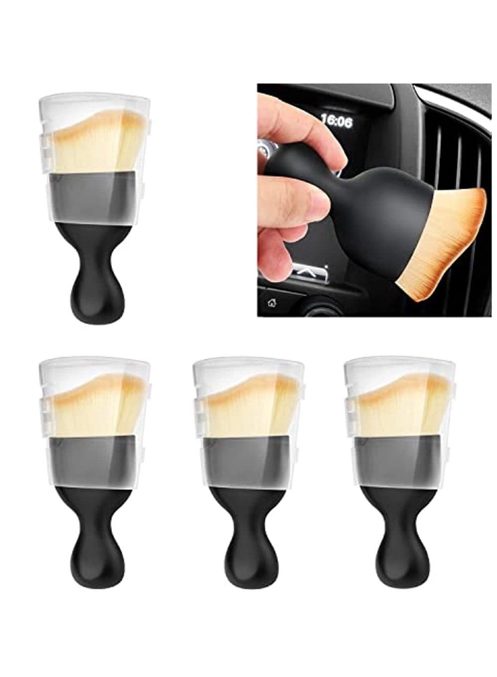 4pcs Soft Car Detailing Brushes Portable Cleaning Brush Dashboard Air Outlet Gap Dust Removal Clean Brushes Home Office Detailing Clean Tools For Car Keyboard