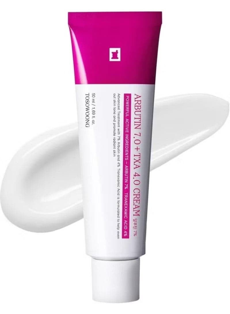 Arbutin 7% + Tranexamic Acid 4% Cream, 70,000ppm Arbutin, 40,000ppm TXA, Niacinamide, Glutathione, Dark Spots, Freckle, Blemishes, Pigmetation, Korean Skin Care, 50ml, 1.69 fl.oz.