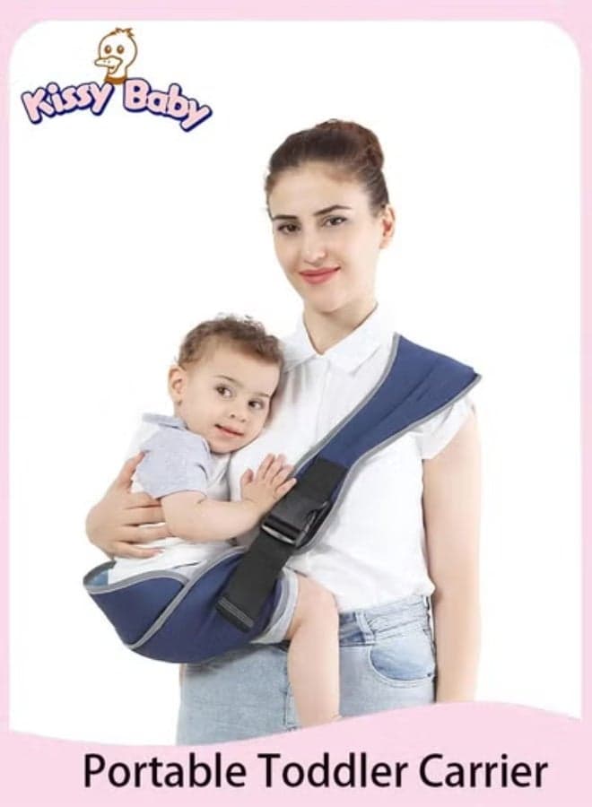 Portable Toddler Carrier, Adjustable Child Sling, Ergonomic One Shoulder Labor-Saving Polyester Half Wrapped Toddler Sling with Anti-Slip Particles, for Toddler, Children 6-36 Months