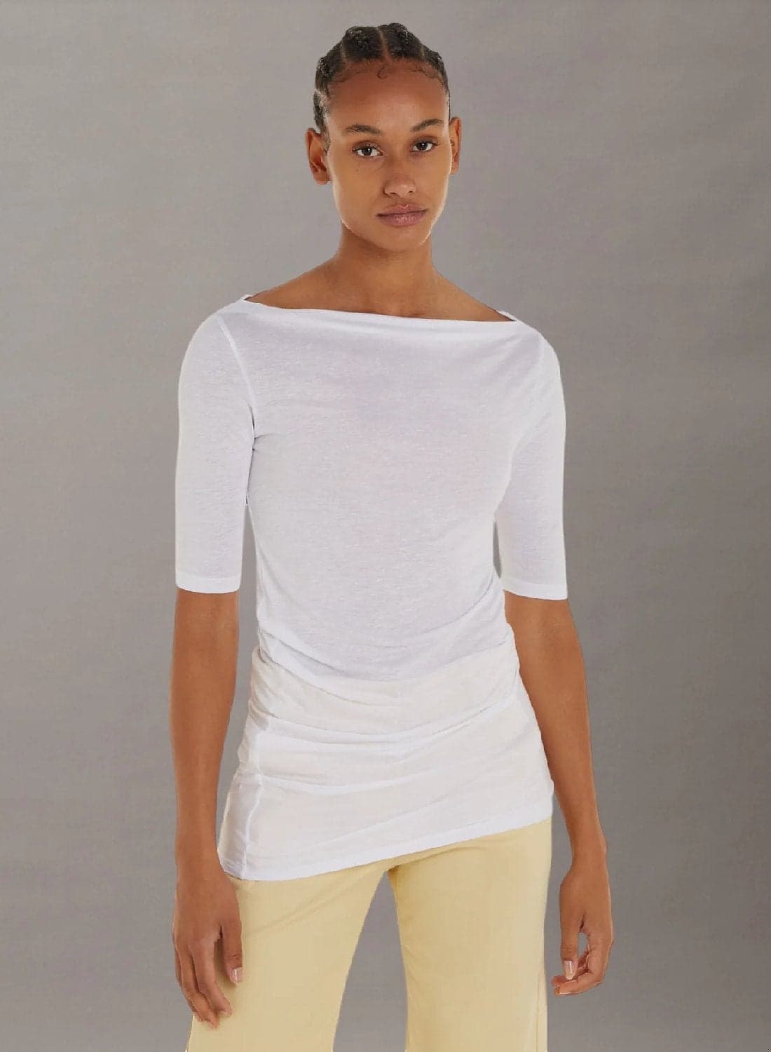 Linen Blend Drape Top