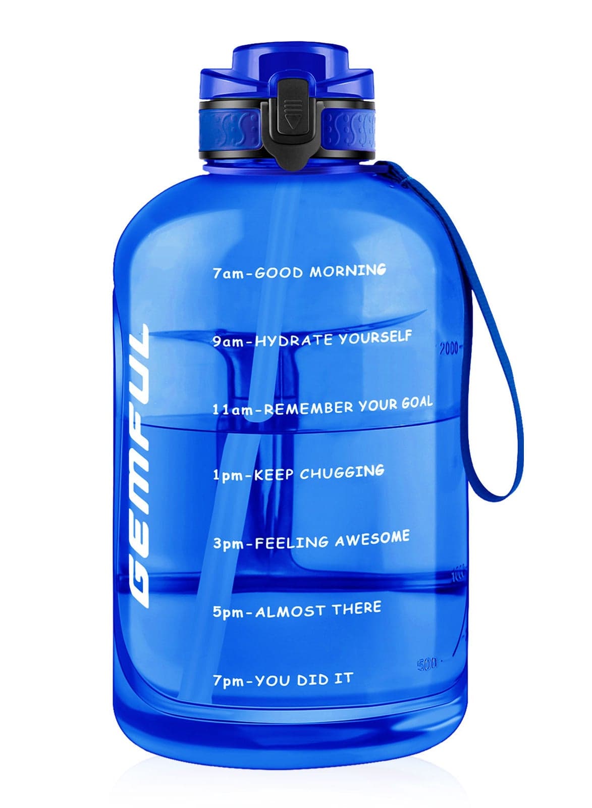 3l Goal Large Water Bottle with Handle BPA Free Leakproof Motivational Big Sports Capacity Drink Jug