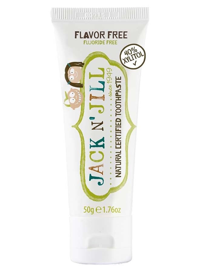 Jack N’ Jill Natural Toothpaste Flavour-Free 50g, Ecocert Certified, Gentle, Fluoride-Free, Safe for Sensitive Baby Gums