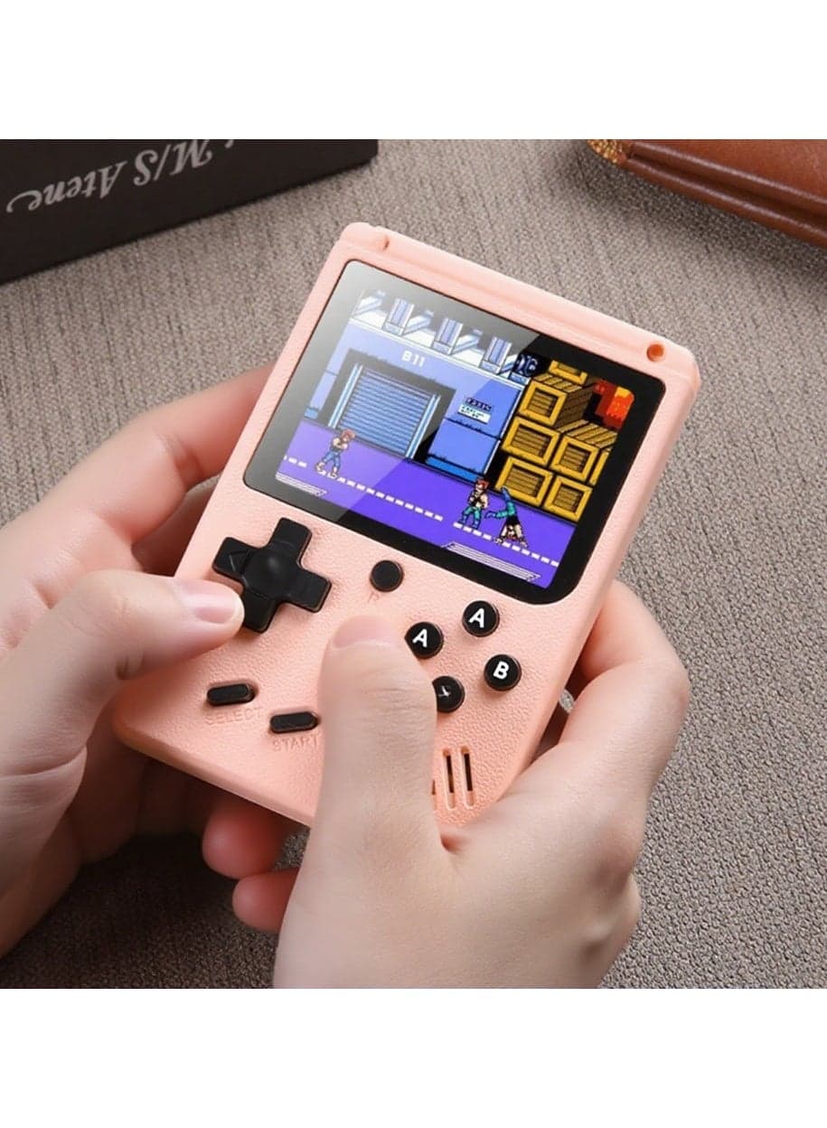 Pink Portable Vintage Game Console for On-the-Go Retro Fun