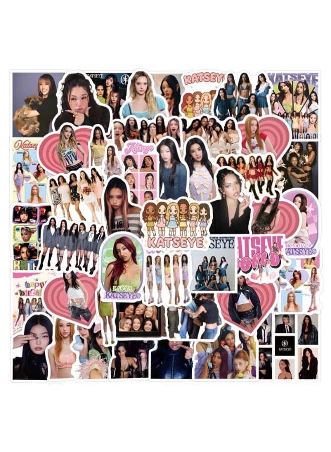 50-Piece KATSEYE Cute Vinyl Waterproof Sticker