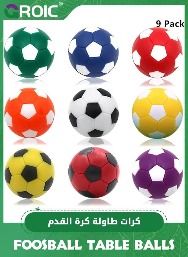 9 Pack Foosball Table Balls, Foosball Balls Replacement Balls, 1.42 Inch Soccer Balls for Tabletop Game Foosball Table World Cup Accessory Replacements, Multicolor Mini Foosball Ball