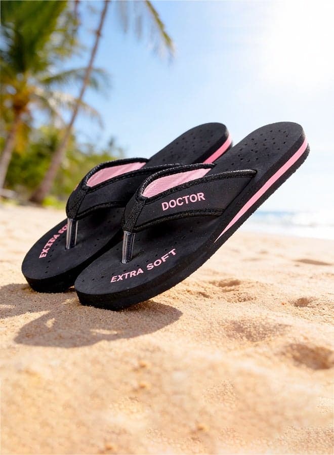 Orthopedic Flip Flops for Women | Soft Cushion Comfortable Daily Wear Comfort Lightweight Anti Slip Slippers | Doctor Extra Soft D-22