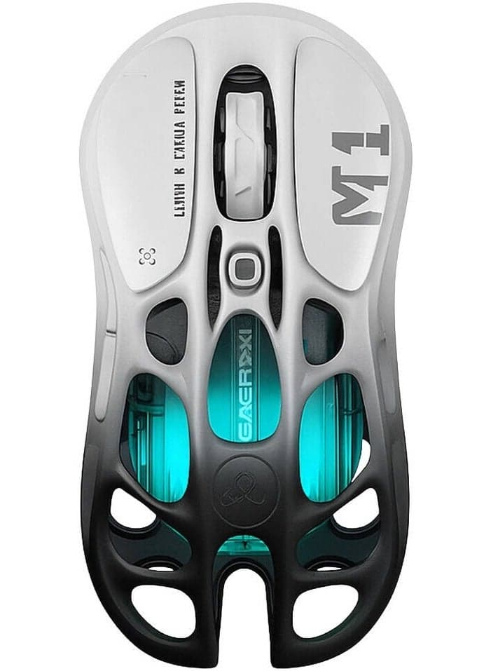 Mercury M1 Pro Wireless Gaming Mouse – Magnesium Alloy Skeleton Design, PAW3395 26,000 DPI Optical Sensor, Tri-Mode (2.4G/BT 5.1/Wired), 4K Polling Support, RGB Lighting, Ultra-Lightweight, 5 Programmable Buttons, Long Battery Life – Gradient Black