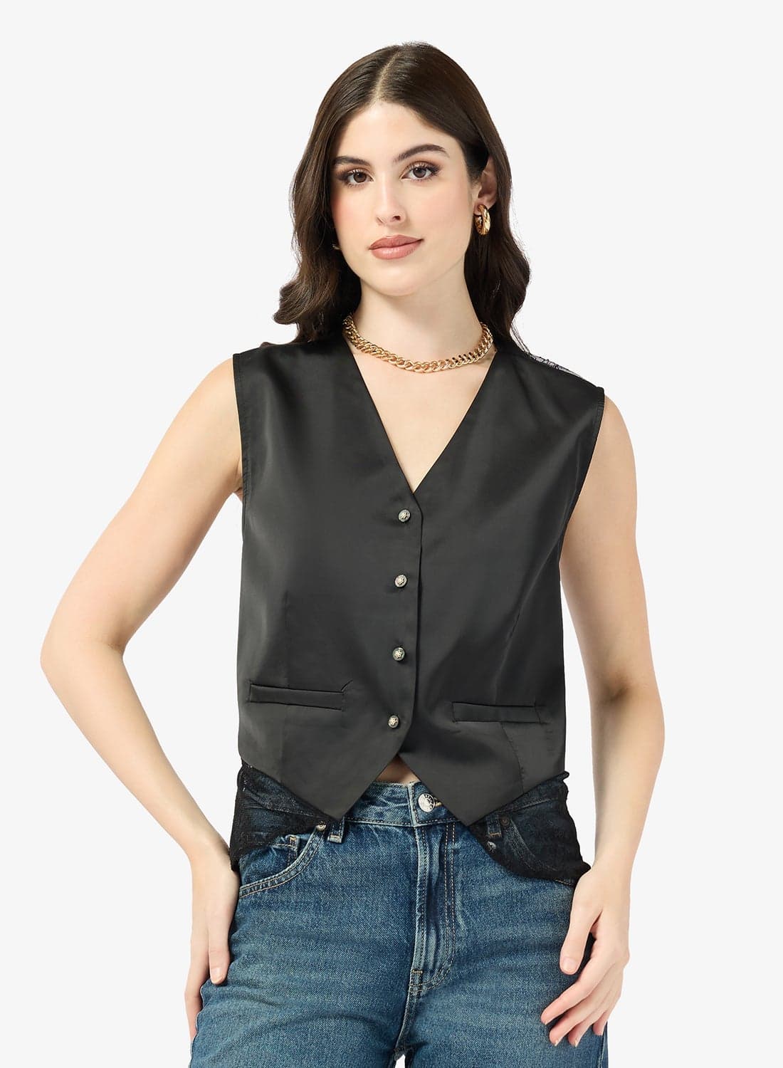 Vest With Sheer Back