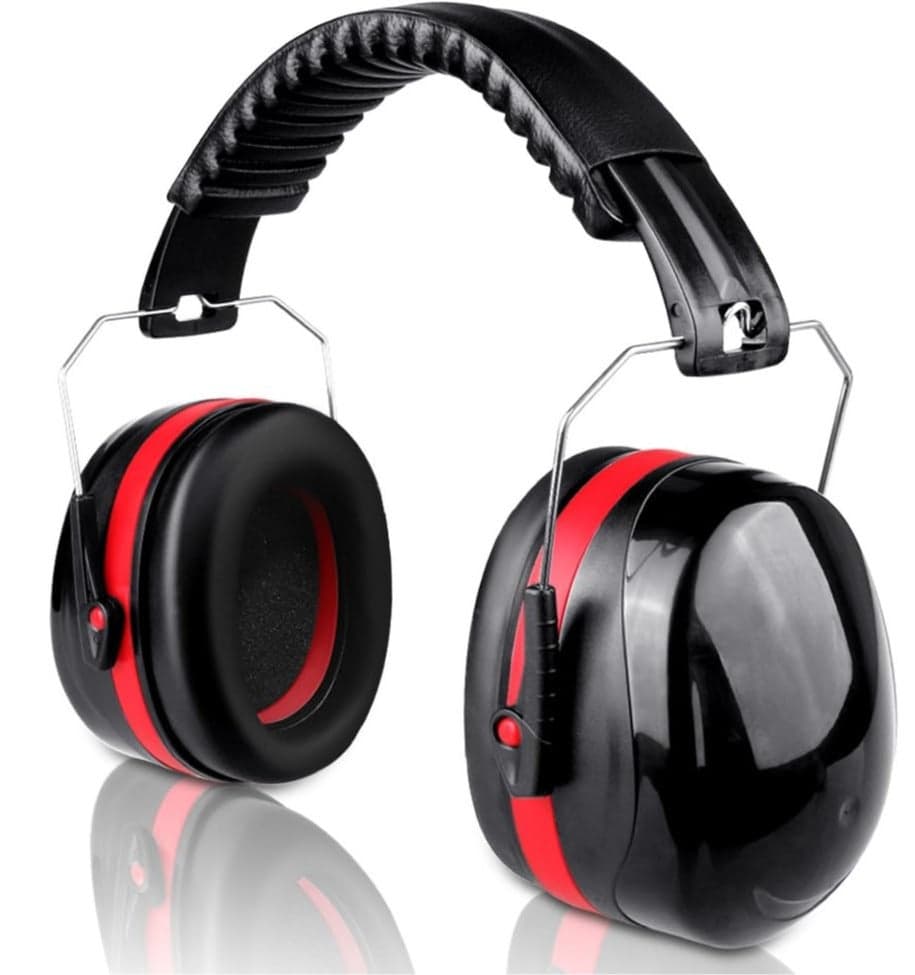 Anti-Noise Safety Earmuffs SNR 32dB Noise Reduction, Adjustable Foldable Ear Protection with Soft Cushions, Lightweight Hearing Protection for Work, Mowing, Gardening, Sleeping, Autism, Men & Women Black