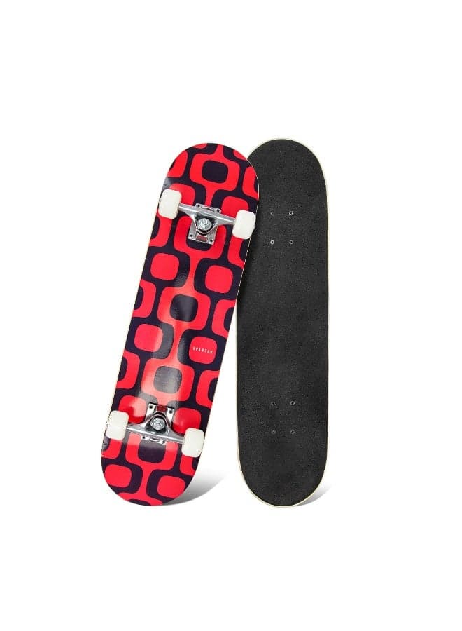 Spartan Ipanema Expert Skateboard 31" for Kids & Teens | 7-Ply Maple Wood Deck | 5" Heavy Duty Aluminum Trucks | 54x36mm PU Cast Wheels | Precision ABEC‑7 Bearings | Supports Up to 50KG | SP-1002