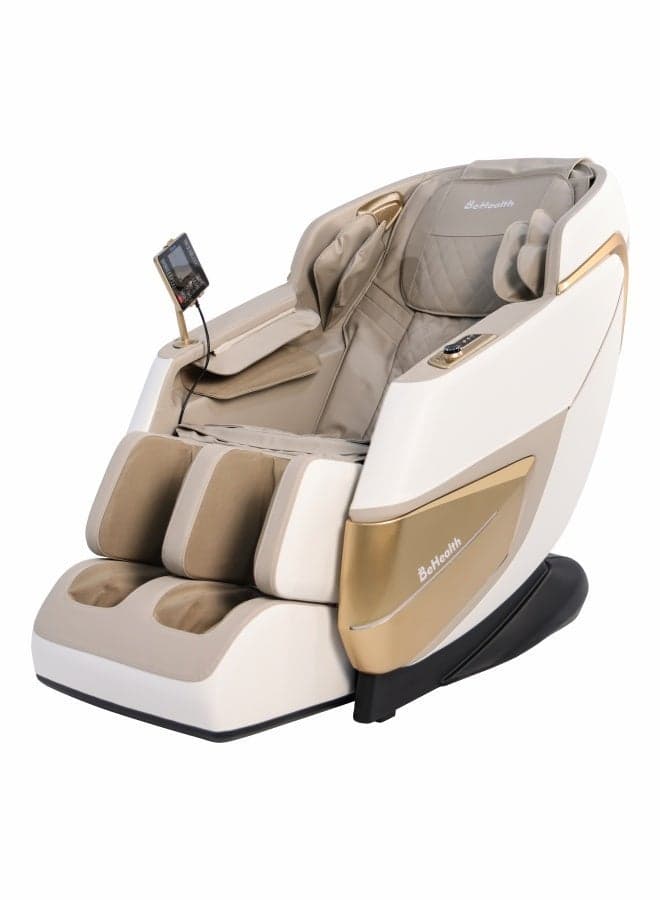 PrimeAngel Massage Chair Full Body with 28-Point Roller System, 8 Auto Programs, Zero Gravity, Heat Therapy, Foot Rollers, Bluetooth Speakers, LCD Control, Airbag Massage (Brown with Beige)