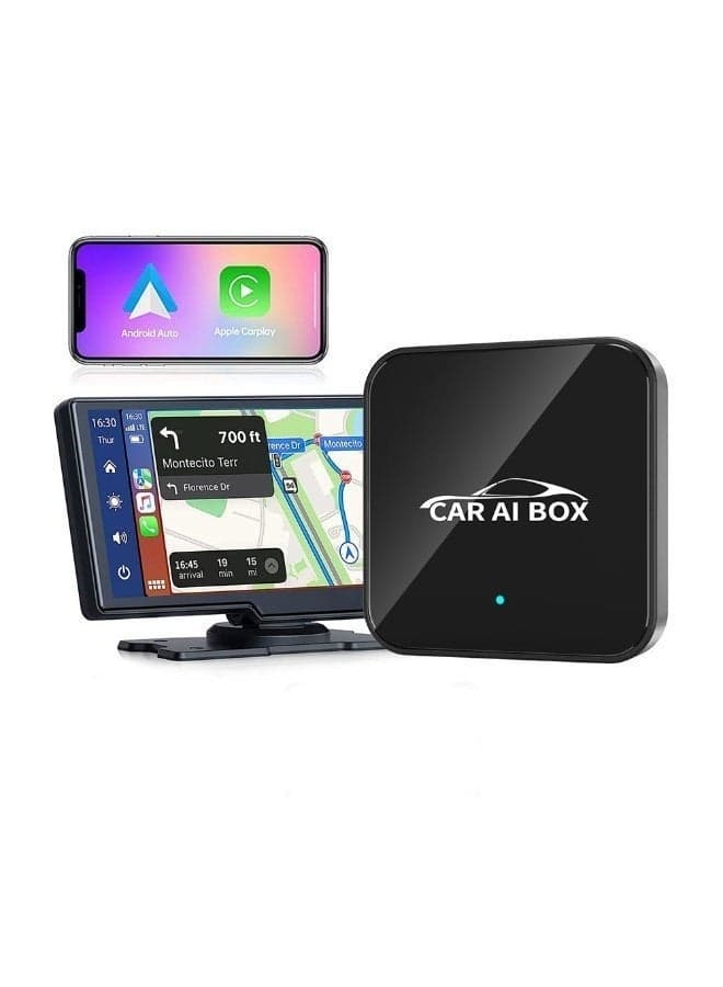 Wireless CarPlay Adapter Supports YouTube, Netflix & More | Wired CarPlay to Wireless Dongle | Android 12.0+ Car AI Box 3-in-1 | Wireless Android Auto | Built-in GPS, Dual-Band WiFi & Bluetooth | Plug & Play