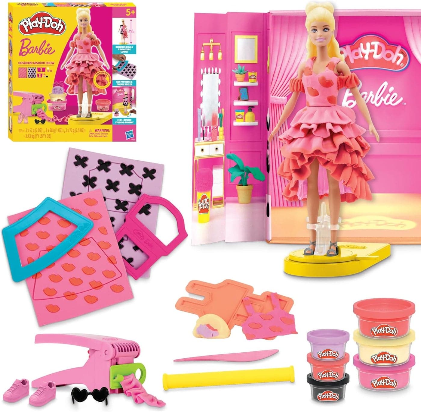 0Barbie Designer Fashion Show Set with 21 Accessories & Modeling Compound