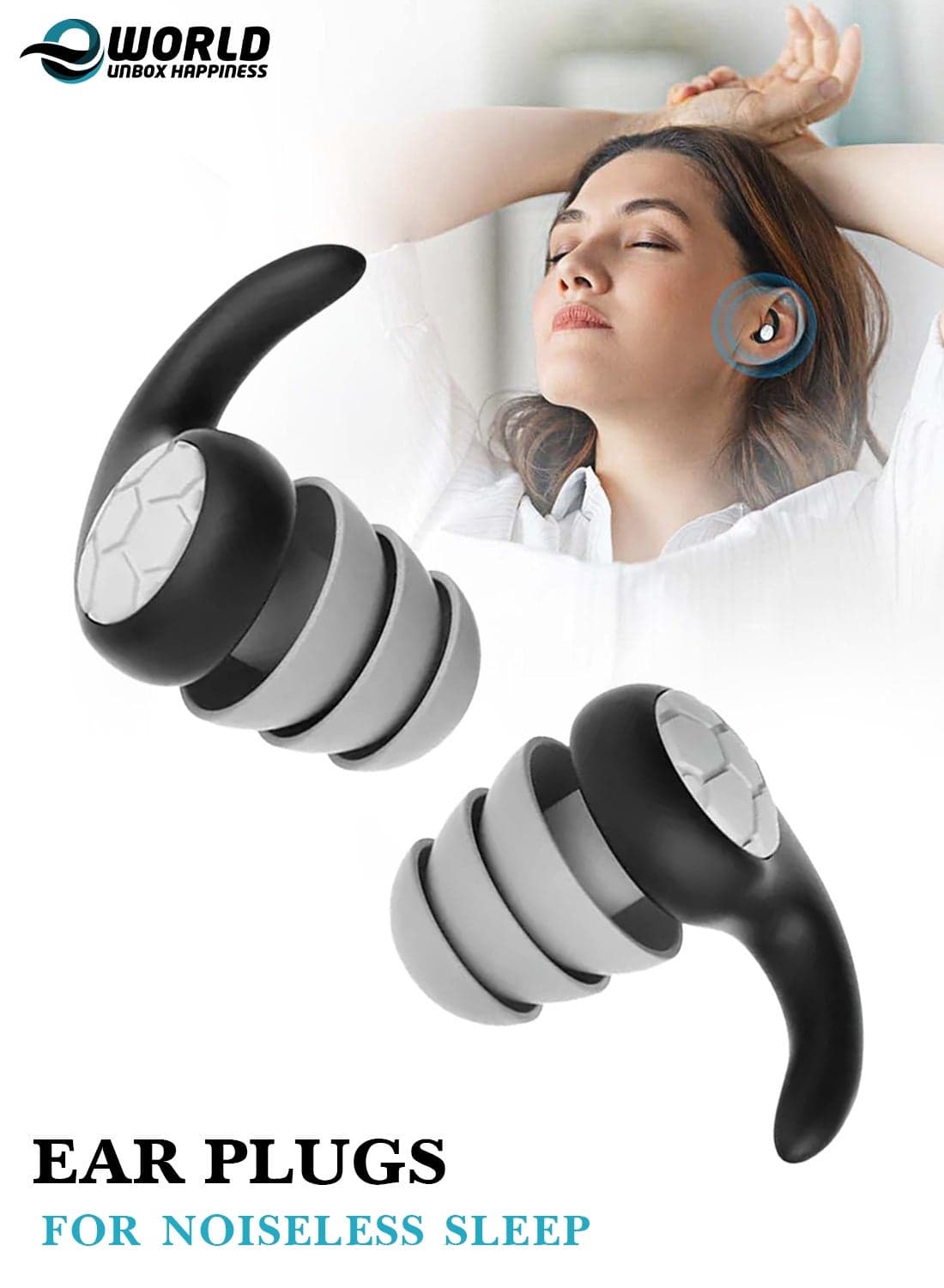 Noise Cancelling Earplugs for Sleeping, Reusable Ear Plugs for Kids & Adults – Comfortable Silicone & Foam Ear Protection for Snoring, Work, Swimming, Travel, Studying & Concerts