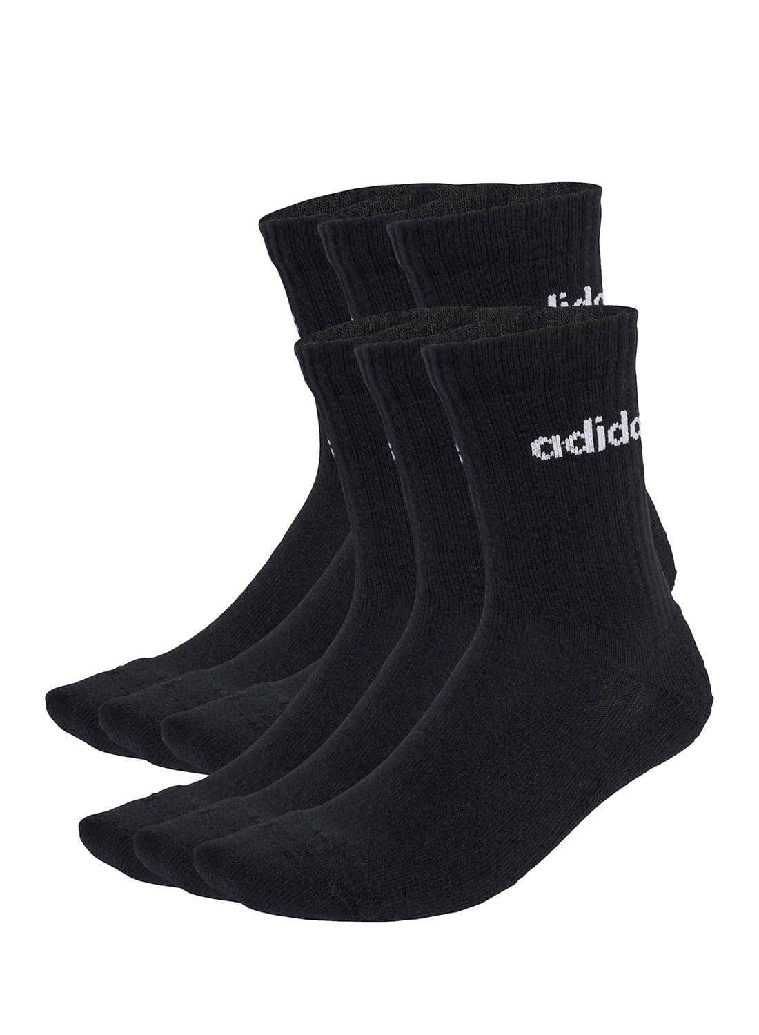 6 Pack Linear Cushioned Crew Socks
