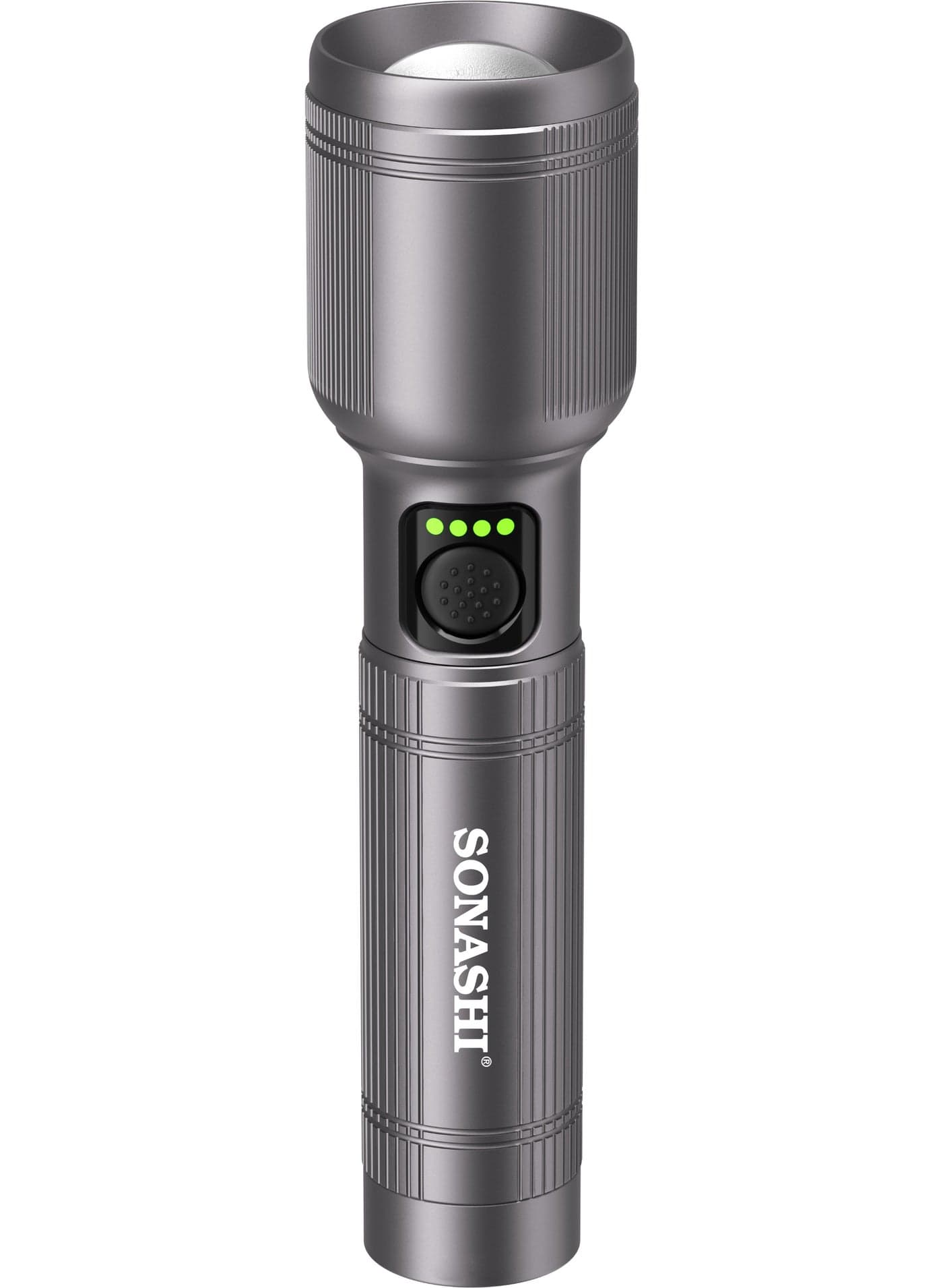 Rechargeable LED Torch with Hyper Bright 20W Laser LED | Aerospace-Grade Aluminum | 1200m Range, 2000 Lumens | Zoom Function: ON–High–Low–OFF (Double Click for Strobe & SOS) | 4000mAh Lithium Battery, Type-C Charging, Multi-Mode Light & 3-Hour Runtime | SLT-605Z