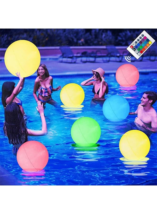 LED Light Up 16in Beach Ball with Remote Control, Glow in the Dark Pool Toys, Floating Waterproof Pool Lights IP68, 16 Colors and 4 Modes, Inflatable Ball for Pool Party, Indoor Outdoor Games and Decorations