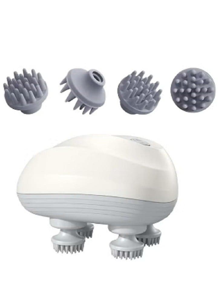 Mini Head Massager | Portable Rechargeable 3D Kneading | 10-Min Auto Timer | Ultra-Light ABS Material | Type-C Fast Charging | Gift for Him/Her (White)