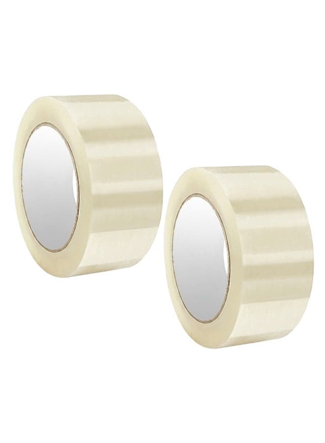 Duravel Pack Of 2 Clear Packing Tape, 2 inches x 50 yards Strong Heavy Duty Packaging Tape for Sealing Parcel Boxes, Moving Boxes Houses,Office Supplies