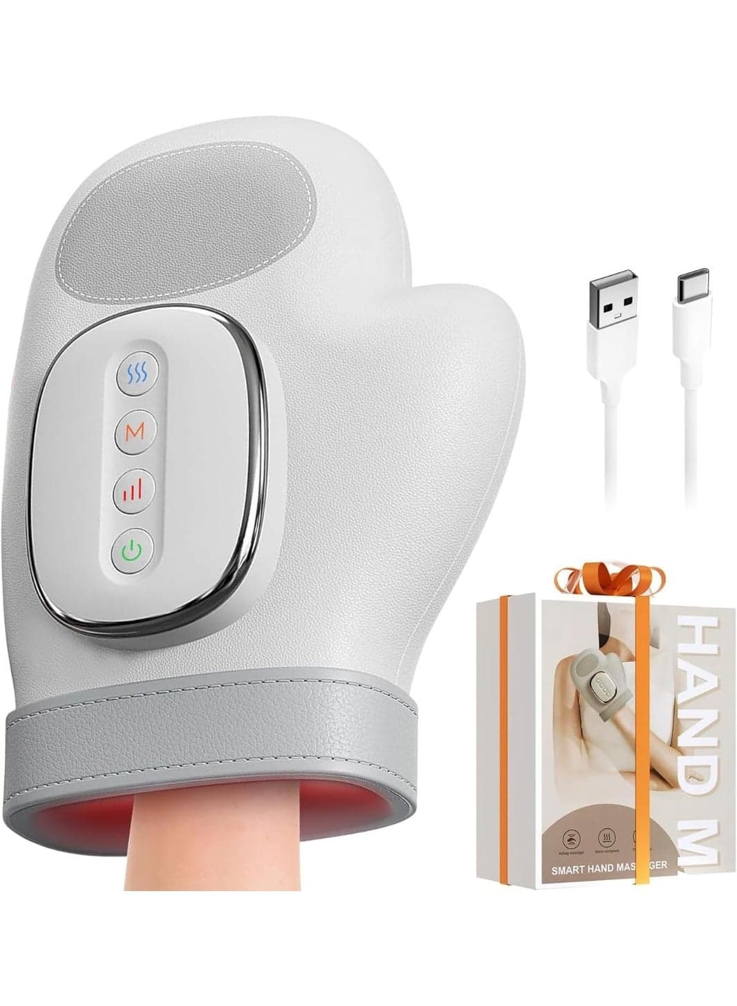 Smart Hand Massager with Heat & Air Compression | Cordless Rechargeable Hand Therapy Glove | 3 Massage Modes, 5 Intensity Levels, Fast Heating for Palm, Fingers & Wrist Relaxation