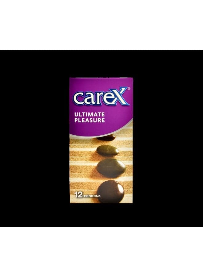 Ultimate Pleasure Condoms | Contoured | Ribbed and Dotted | 12 Count