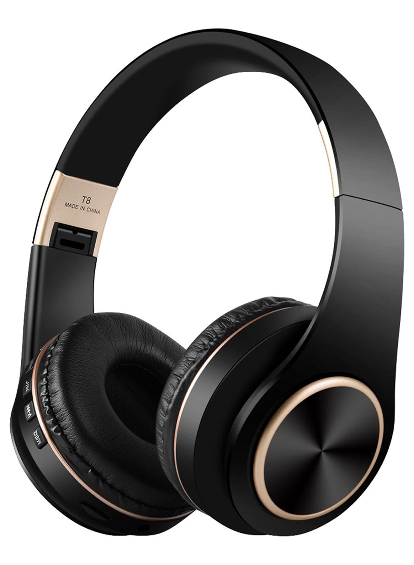 TokFaa Noise Cancelling Headphones HiFi Stereo Foldable Bluetooth Headphones Over Ear with Microphone Wireless Headphones for Home Office Travel(Black)