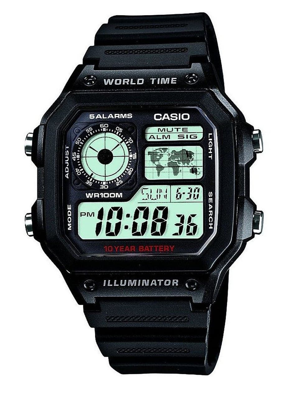 Men Water Resistant Resin Digital Watch AE-1200WH-1AVDF - 42 mm - Black