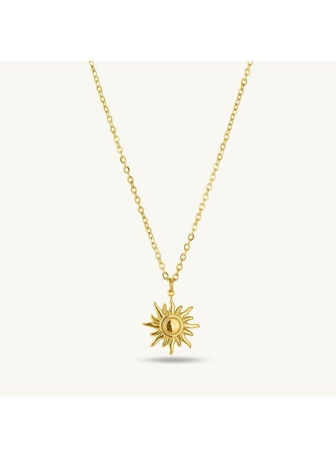 PALMONAS 18k Gold Tone Plated Glowing Sun Necklace
for Women