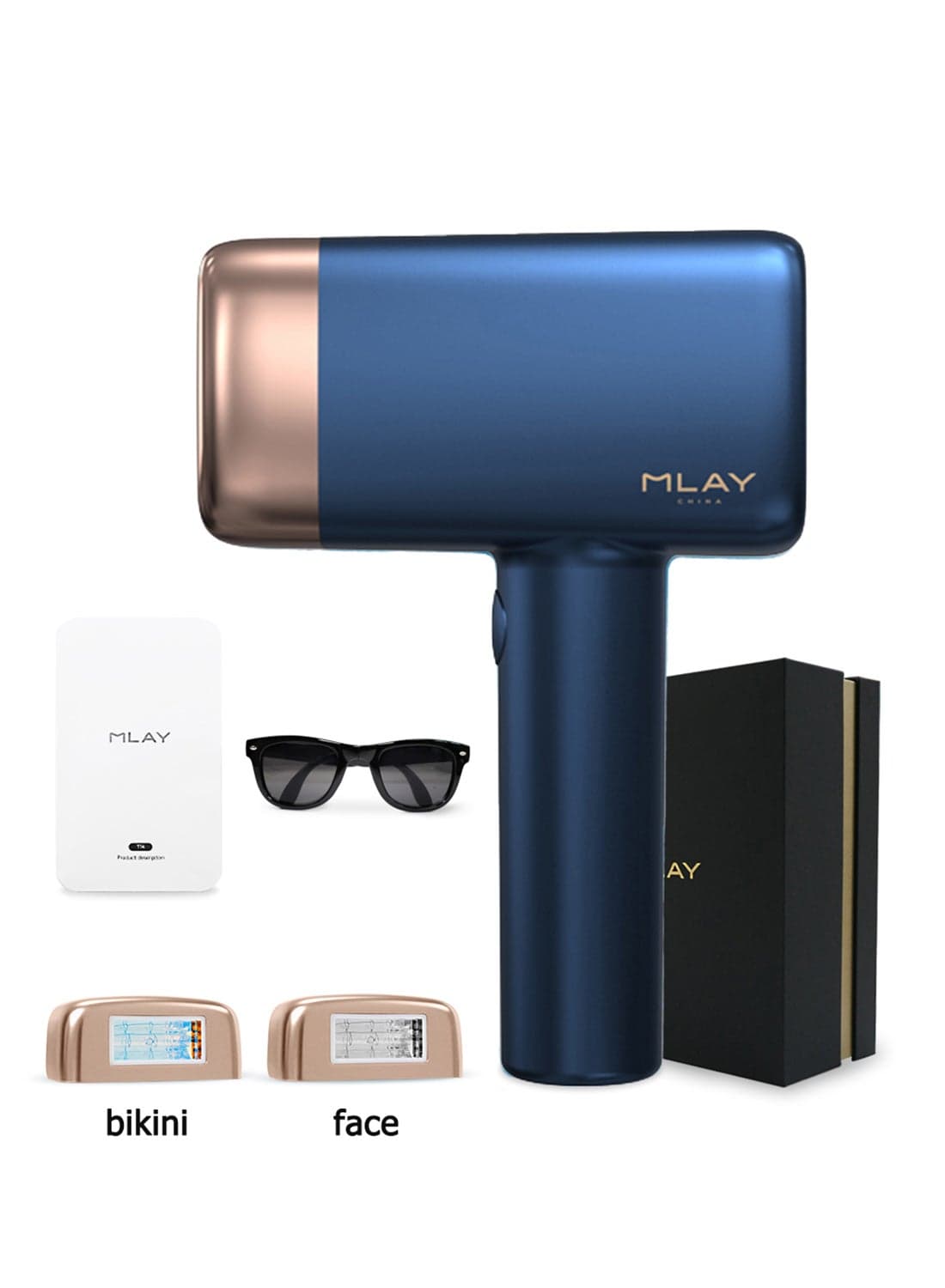 T14 Laser Hair Removal For Women And Men, Replaceable Permanent Laser Hair Removal 500000 Flashes For Facial Legs Arms Whole Body Treatment Dark Blue