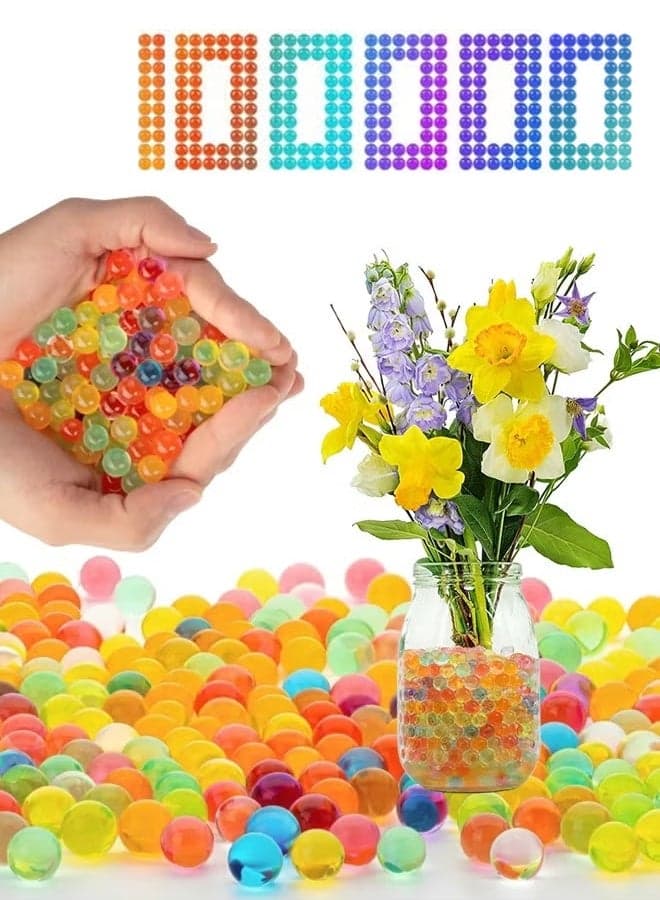 Gel Blaster Beads (100000pcs) 7-8mm Water Beads Gel Balls Bullets Made of Non-Toxic Water Ball Compatible with Splatter Ball Gun Multicolour